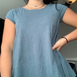 Blue flowy top